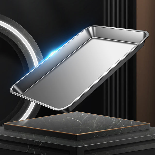 Baking pan, rectangular compartment non-stick baking pan, bread, thickened flat bottom cake, steamed rice pan, grilled fish pan, grill