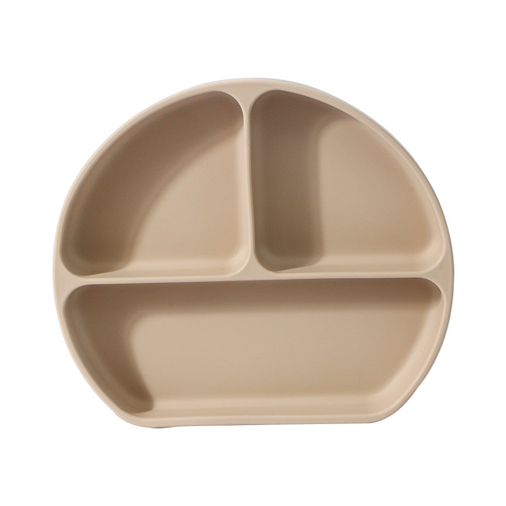 Kids food grade silicone divided dinner plate kids tableware anti-fall food plate baby anti-spill dinner plate