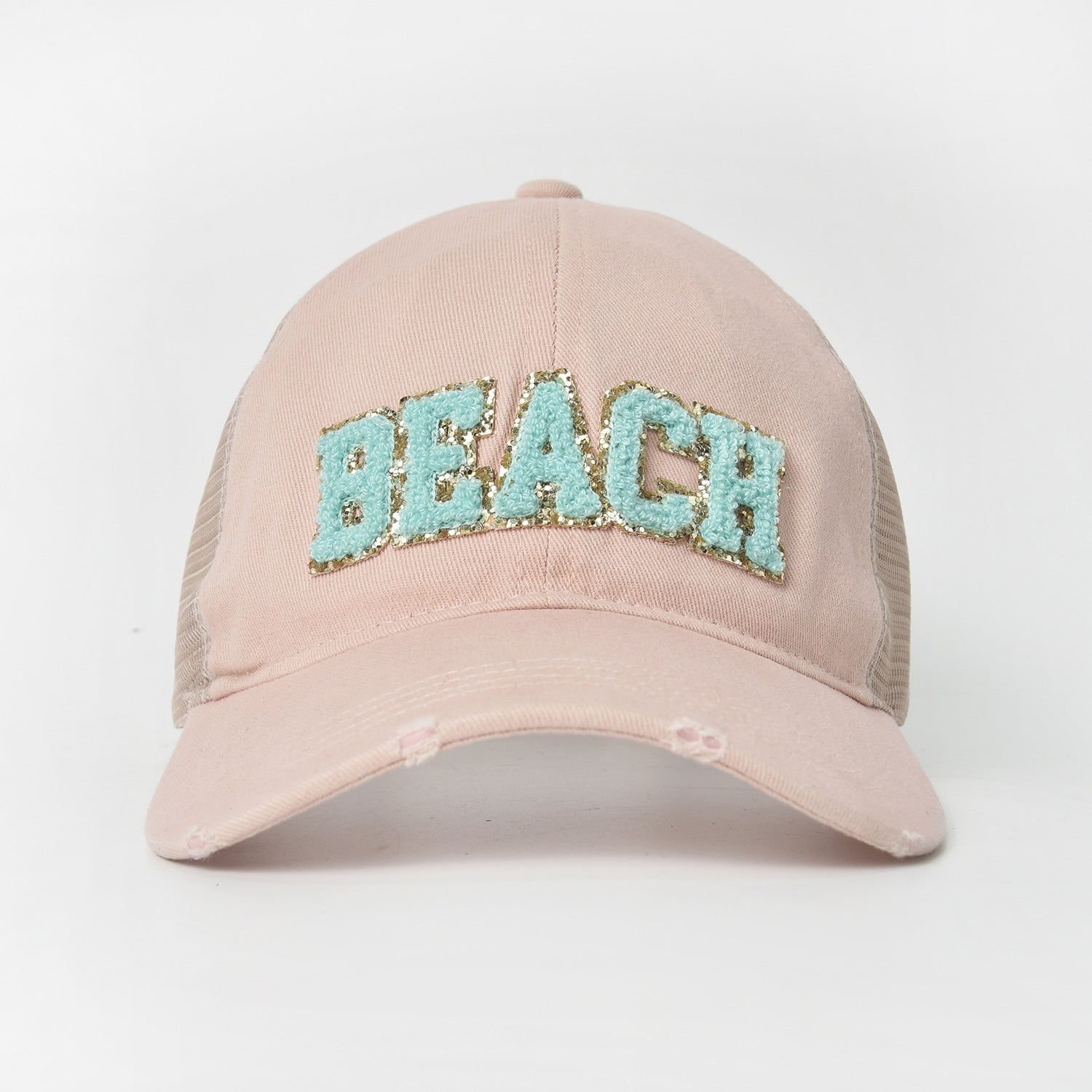 Baseball cap children sunshade sunscreen breathable mesh cap towel embroidery cap outdoor leisure hollow mesh hat