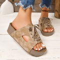 summer new arrival: plus-size women's casual comfort thick-soled slip-on flat beach sandals - wholesale