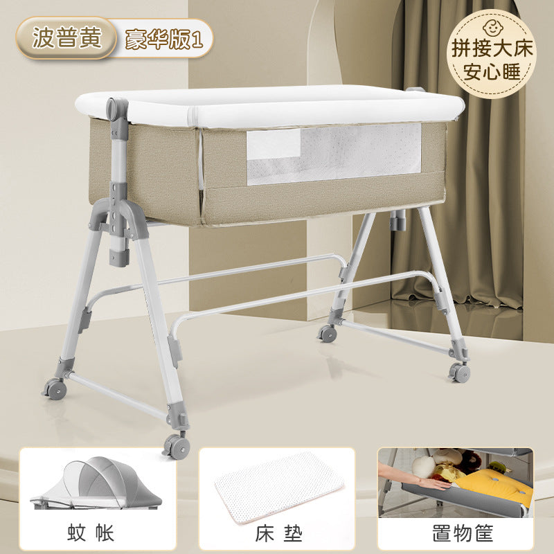 Baby crib baby rocking bed patchwork large bed kids multifunctional foldable adjustable bb newborn toddler cradle bed