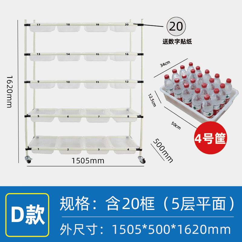 Mobile Shelf Wholesale Warehouse E-commerce Sorting Truck Wire Bar Picker Truck Silent Wheel Plastic Basket Wire Bar Truck Trolley