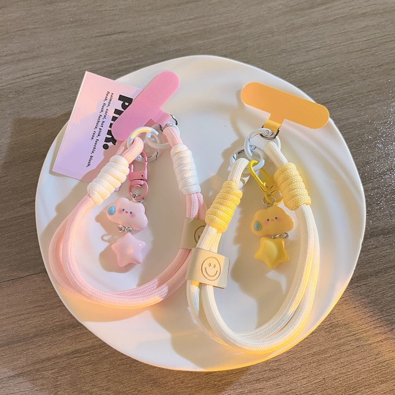 ins speechless clouds stars mobile phone case lanyard wristband short mobile phone camera lanyard pendant keychain universal