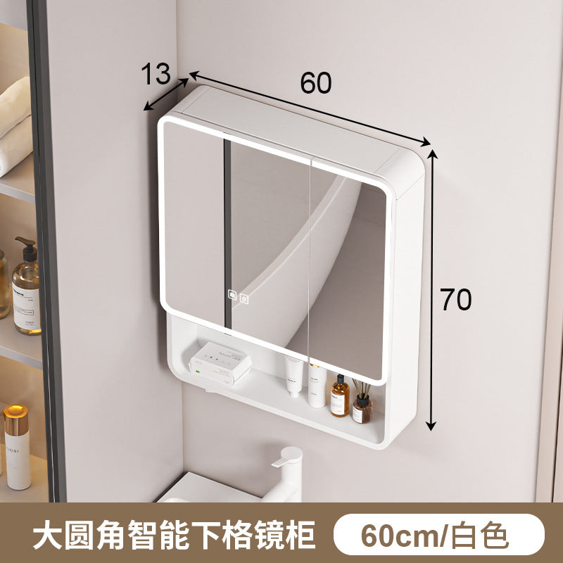 Honeycomb aluminum arc bathroom mirror cabinet lighting locker toilet wall-mounted mirror with vanity mirror smart mirror case