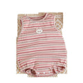 Summer baby clothes for girls: stylish striped lightweight tank top romper - super cute newborn bodysuit for outdoor wear
