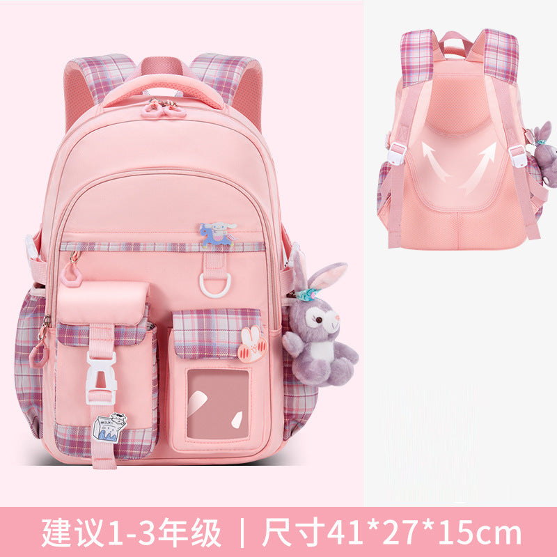 New cute and lightweight waterproof and load-reducing children's backpack, women's first to sixth grade backpack, children's school bag