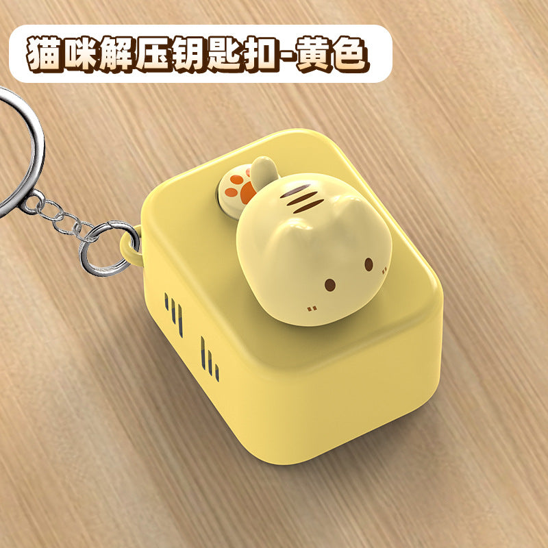new product decompression creative kitten plug button with music key pendant mini office ornaments small toys