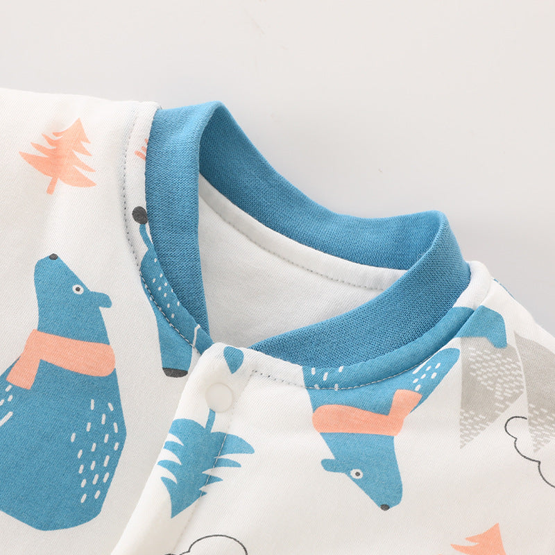Baby clothes autumn and winter quilted warm cotton clothes newborn rompers pure cotton onesies baby thickened stylish winter outfits