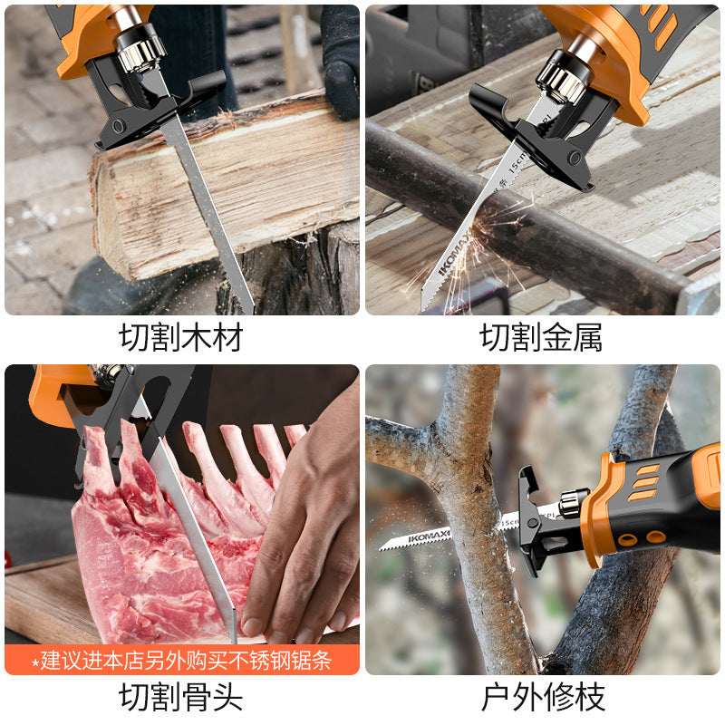 Lithium electric reciprocating saw tool suitfor home electric saber saw small outdoor handheld saw rechargeable work lumbering saw