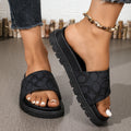 summer outerwear letter thick sole beach slippers new plus size cross-border open toe one-line sandals women's wholesale