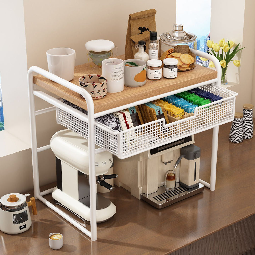 Coffee machine desktop storage rack tea bag coffee storage rack with drawer pull-out new arrival countertop multi-layer storage rack