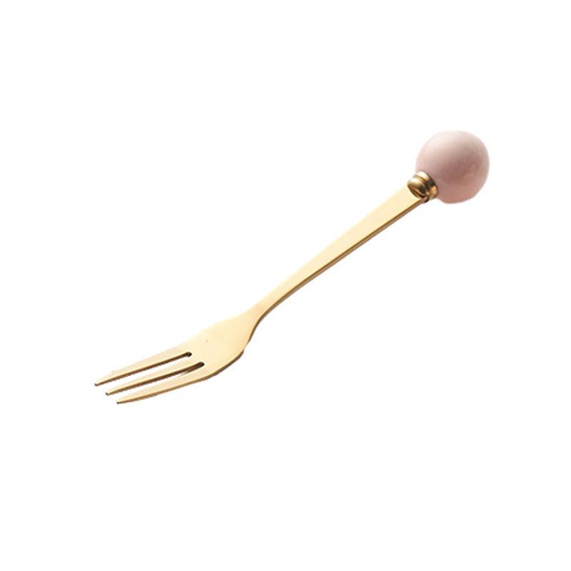 Cream style capybara ceramic fruit fork suit afternoon tea fruit fork spoon restaurant cafe fork spoon wholesale