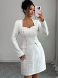 fashion casualfashion style grids long-sleeved skirt dress women's clothing  fall and winter  independent
