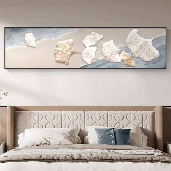 French cream style living room floor painting large ginkgo biloba porch decorative painting modern simple corridor aisle mural
