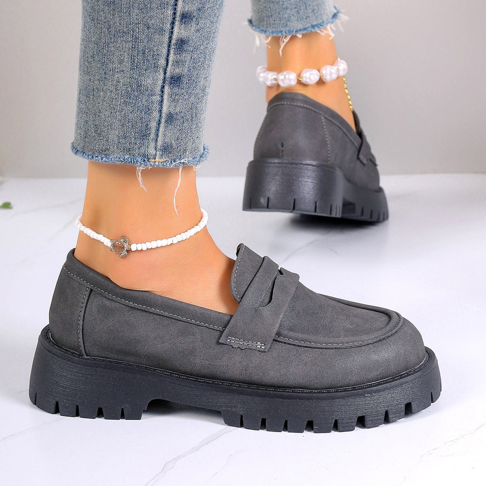 autumn new arrival: british style low-heel slip-on loafers - women's plus size export quality leather shoes for cross-border e-commerce