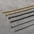 Titanium steel square pearl necklace jewelry chain - versatile chain for women, wholesale diy accessories, european and american style for men