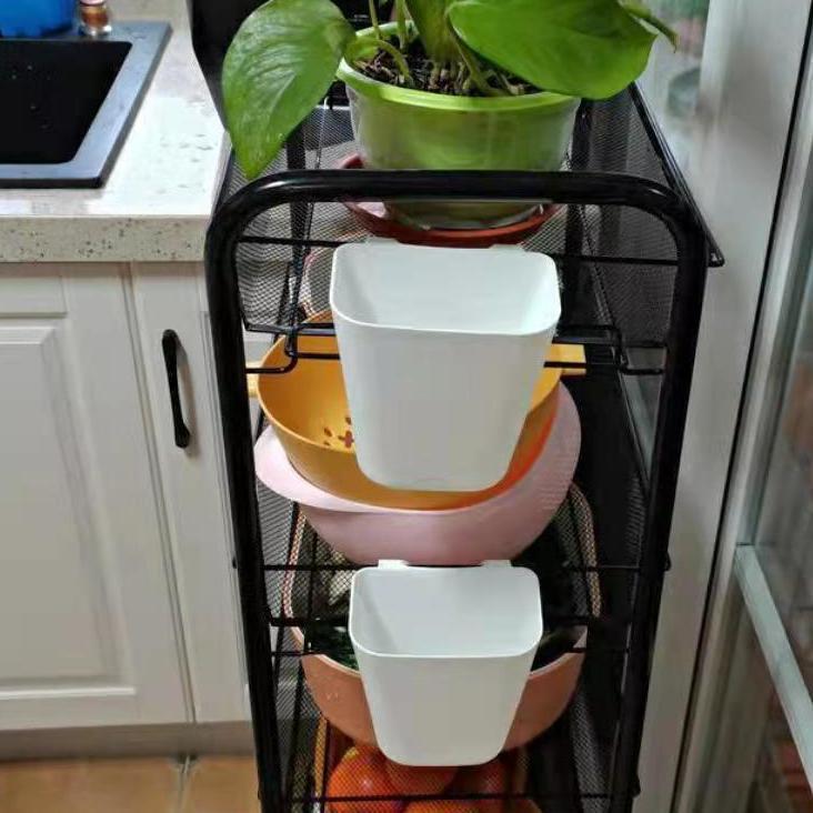 Kitchen storage rack, movablefor home, small trolley, floor-standing multi-layer vegetable basket, vegetable basket, toy storage artifact