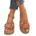 Women's flip-flops: summer fashion, straw woven, outdoor wear, beach-ready, non-slip, trendy floral design, korean style beach sandals