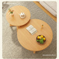 Japanese style solid wood living room coffee table small apartment insfor home log style round side table casual dining tea table