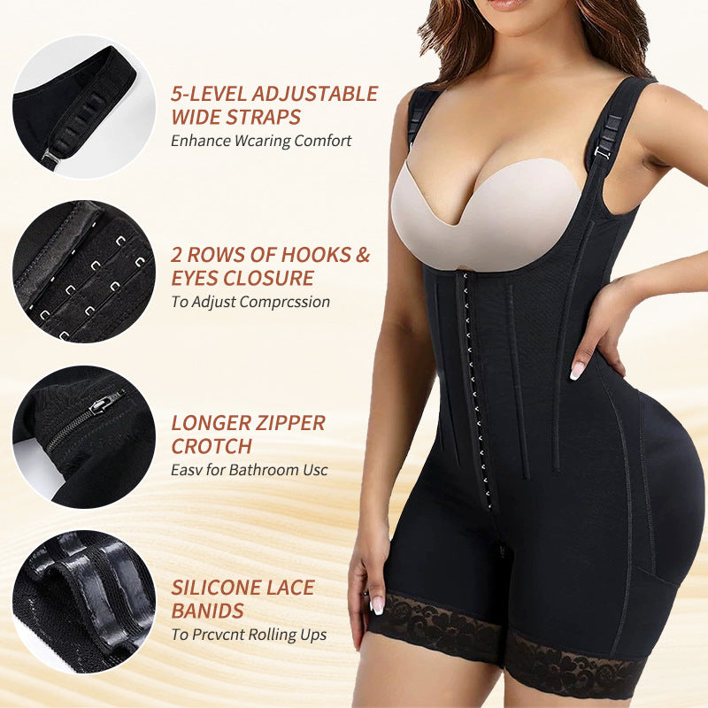 best selling steel boned buttoned one-piece shapewear women's vest hip lifting and abdominal tightening body shaping corset