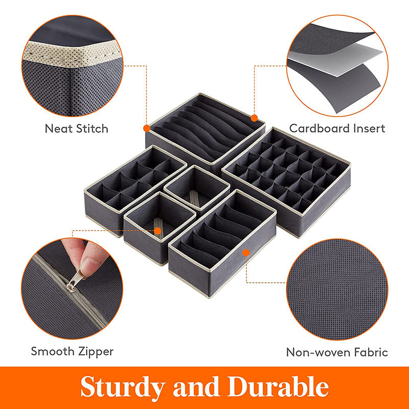 Cross-border drawer storage box 4-piece set foldable wardrobe large bedroom storage box, socks and underwear finishing box