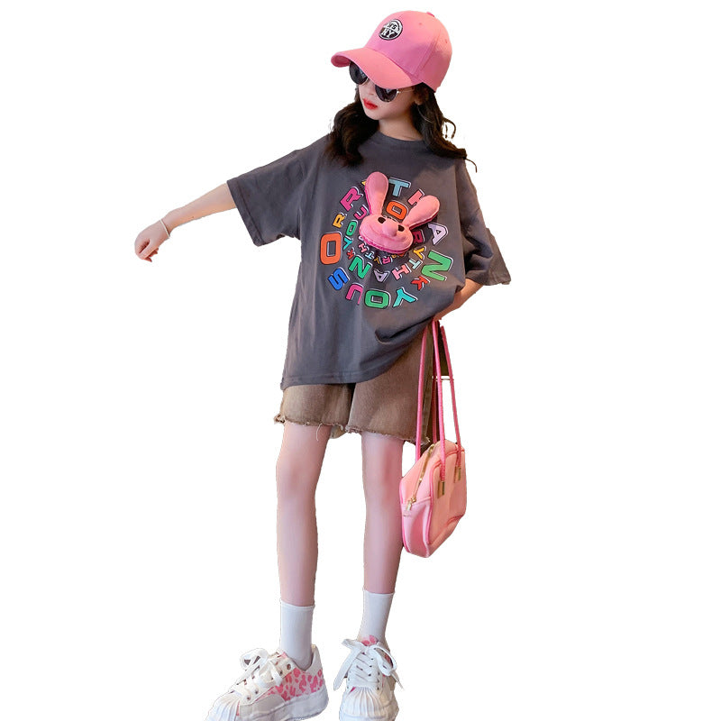 Girls' summer outfit set - new  styles for older girls: trendy summer activewear, popular kids' summer fashion