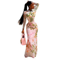 European and american style cross-border chic fitted women's dress - elegant party bodycon dress, versatile high neck long sleeve vacation dress, trendy