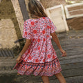 women's floral print v-neck loose fit casual bohemian vacation dress - plus size high-end women's apparel