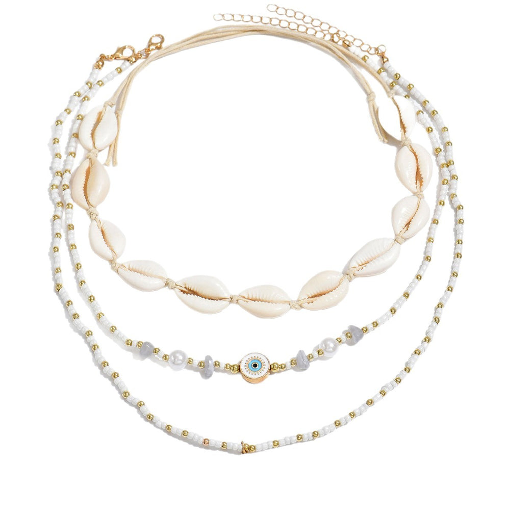 Pearl necklace wholesale: european & american cross-border jewelry sets for women - beach vacation style, seashell necklaces, light luxury niche accessories