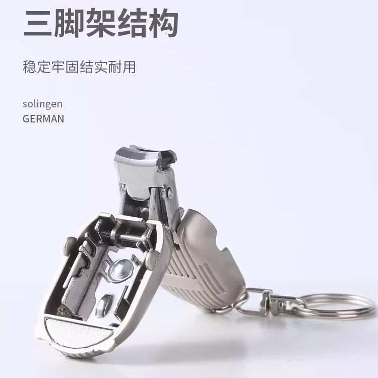 Mini folding nail clippers stainless steel portable manicure tool nail clipper set creative keychain accessories