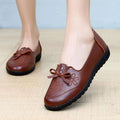 Soft leather soft bottom ladieswear shoes flatsabrasion resistantwaterproofbows work shoes wechat group purchase live broadcast one piece dropshipping
