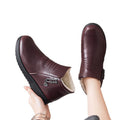 Women's winter comfort boots: soft-soled ankle boots for middle-aged and elderly women, fleece-lined warm flats