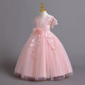 European and american style girls' long dress - strappy wedding dress, princess gown, high-end graduation party dress, girl's dress