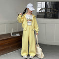 Girls' stylish spring/autumn outfit - casual sport two-piece set -  new korean style for kids - trendy autumn clothes for older girls