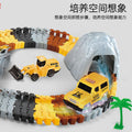 New arrival cross-border engineering rail car scene toy plug-in rail toy car educational kids electric rail toy