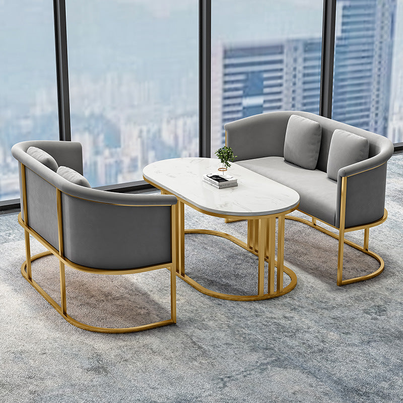 Minimalist sales office negotiation table and chair set, casual round table, hotel/beauty salon booth, business reception sofa