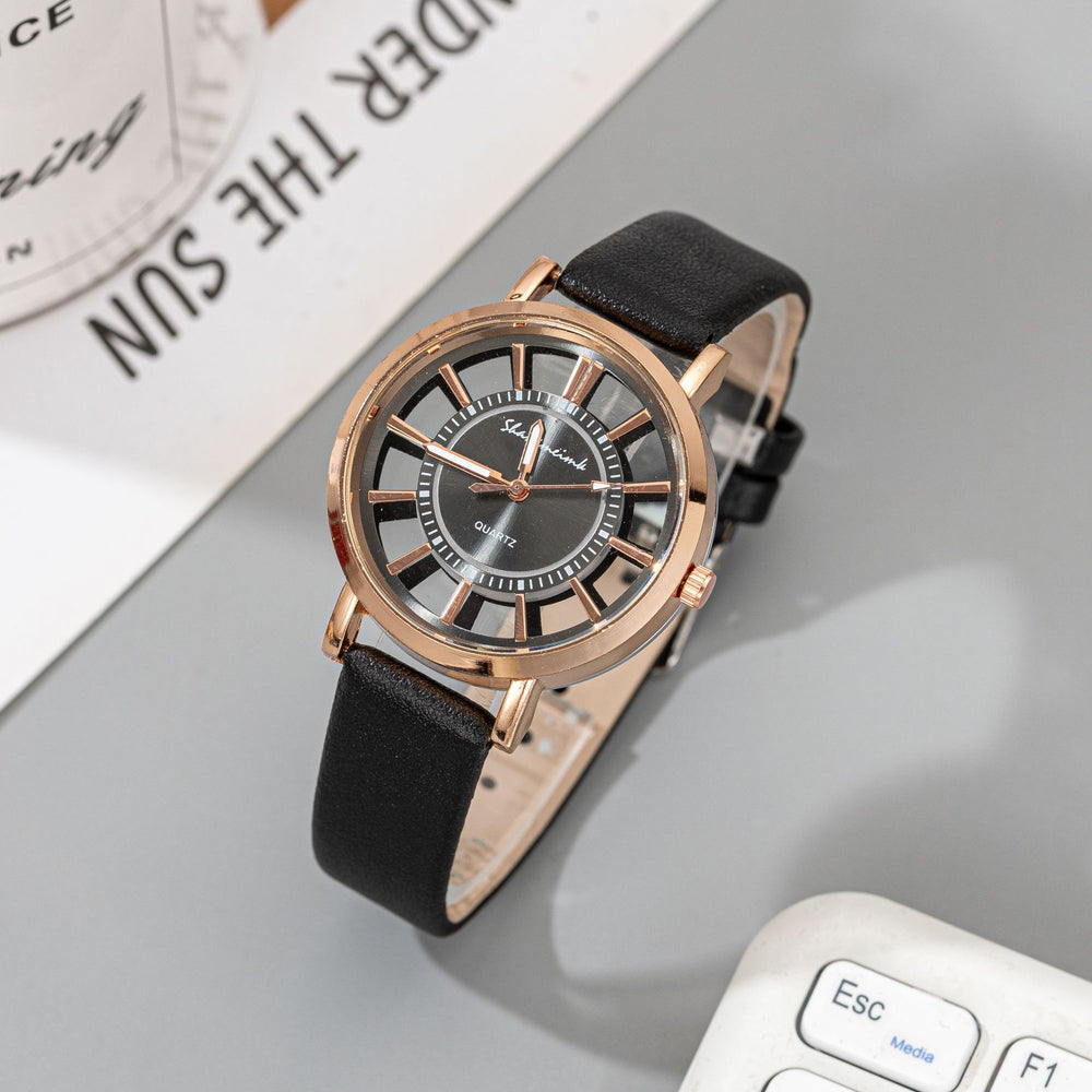 New arrivalexportcreativecut out8312 gear belt watch men's fashion quartz women's watch casual men's watch watch