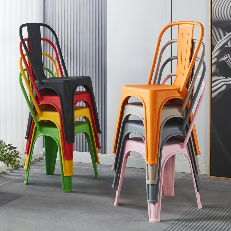 Amazon dining chair plastic pp chair dining table chair thickenedexportfor home restaurant casual chair with backrest chair