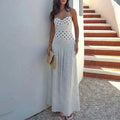 summer new women's fashion: cross-border european and american sexy halter polka dot ruched waist maxi dress