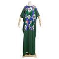 summer new arrivals: european and american style  print round neck maxi dress,  dress, african women's plus size clothing