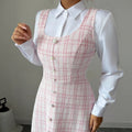 European and american cross-border   plaid sleeveless dress  new arrival elegant vacation french style