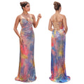 C7351 cross-border   fashion women's sexy spaghetti strap sequin bodycon sleeveless dress