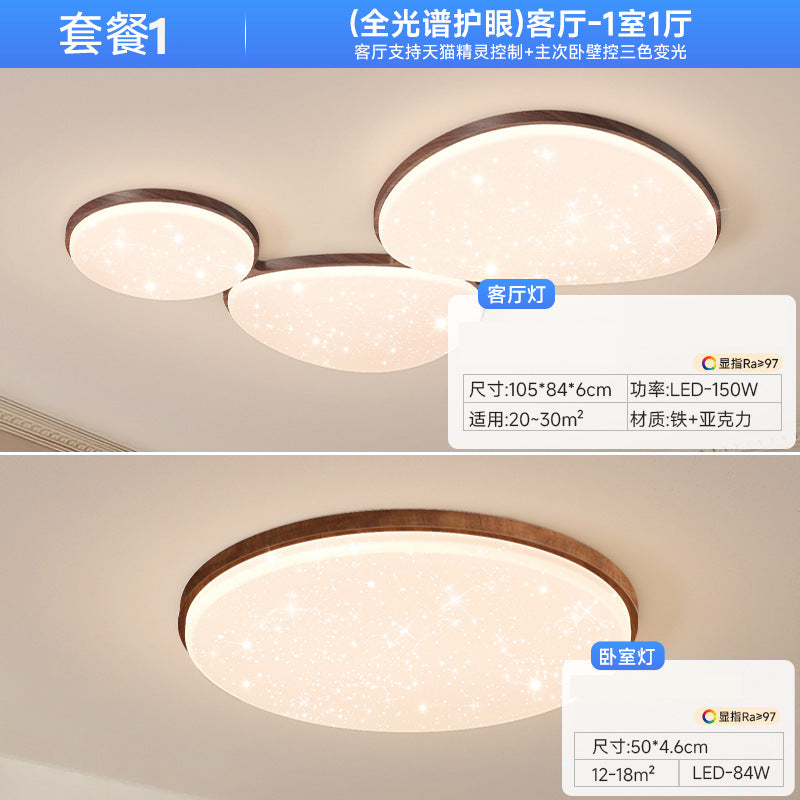 Medieval style living room ceiling light 2025 new modern simple pebble gypsy star lighting whole house package combination