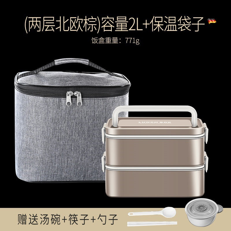 304 water-free thermal insulation lunch box Office workers hot rice artifact portable with rice lunch box Bento box thermal insulation lunch box