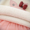 Girlsweaterthickenedall-in-one velvet with tutu skirttwo-piece set for baby girls round neck bottom shirtsuit
