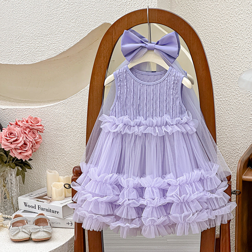 Girls' dresses  new style chic vest dress korean style sleeveless princess tutu skirt