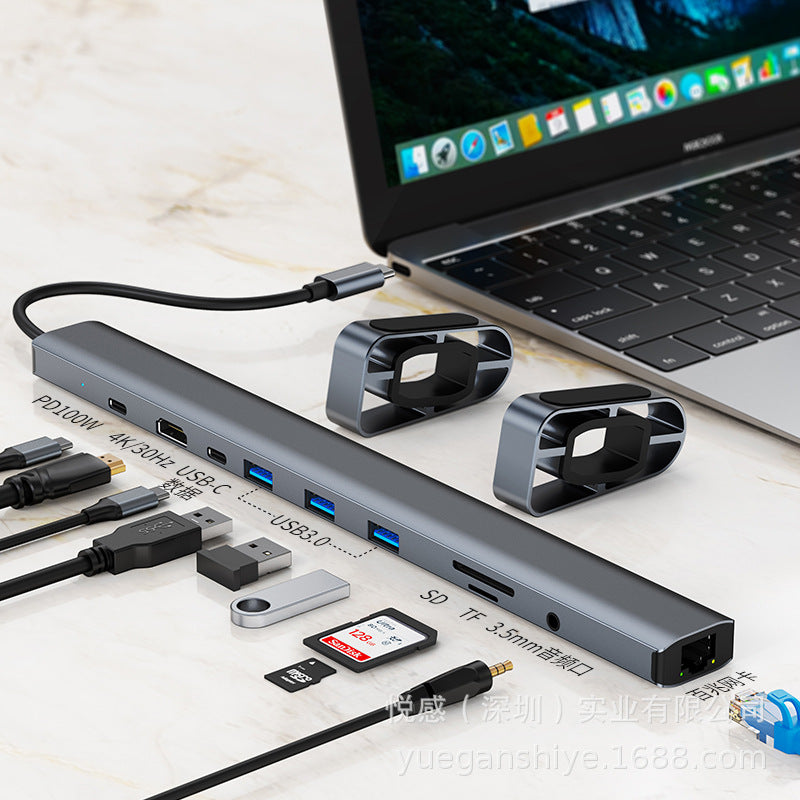 hub3.0 multi-interface expander laptop base folding bracket 10-in-1 type-c docking station