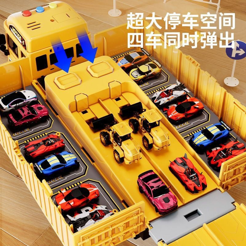 Kids' oversized container truck crane large truck alloy excavator construction vehicle toy set