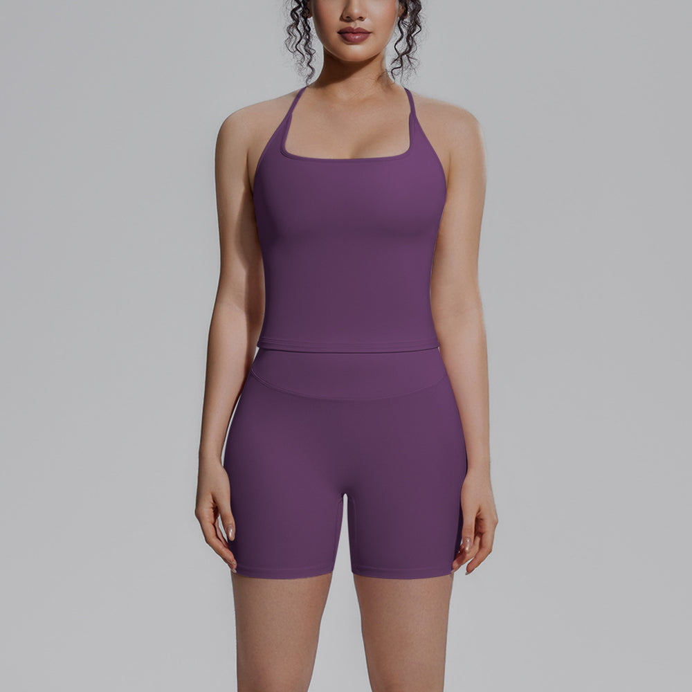 New nude feel racerback compression workout set - high waist, butt-lifting pilates & yoga activewear set