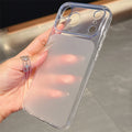 Minimalist transparent matte phone case for iphone 16/17 series, apple 15 drop-proof soft case with instant large view window
